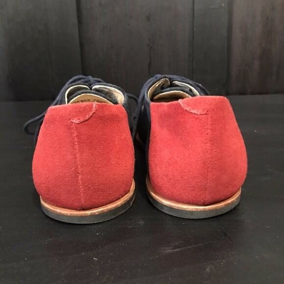 Opening Ceremony Women's Two Toned Leather Suede Oxford Flats Size US 7 Red Blue - Picture 4 of 12